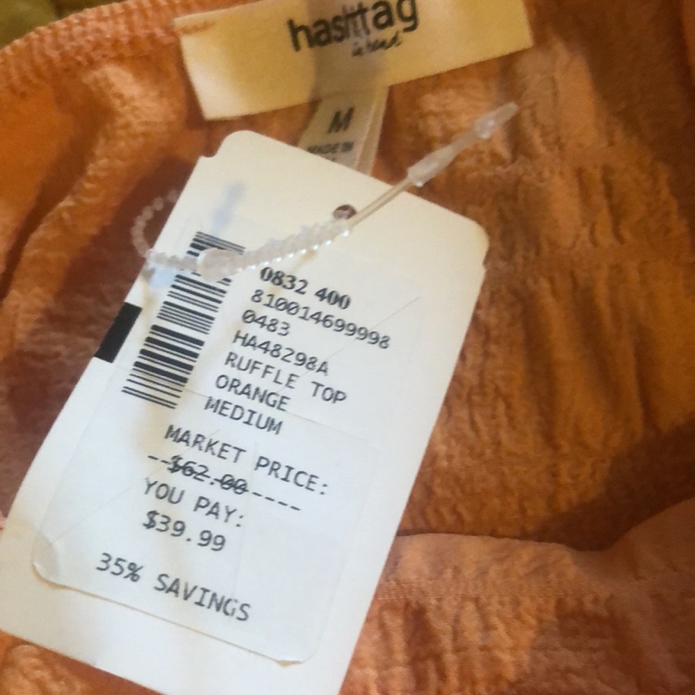 Orange Ruffle Top - Picture 6 of 6